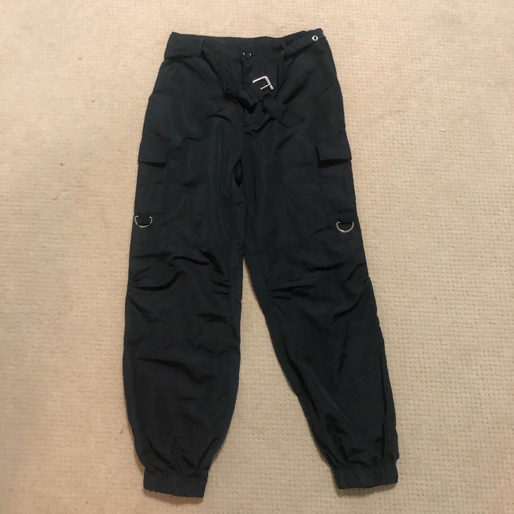 Black Cargo Jogger Pants